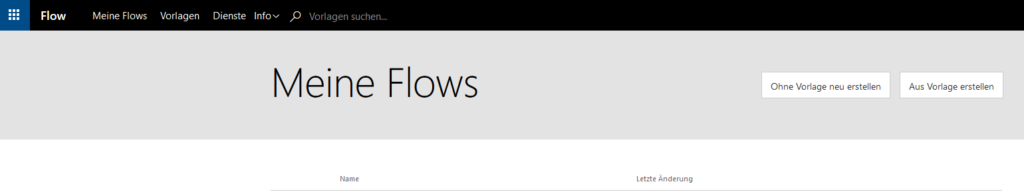Aufbau Microsoft Flow