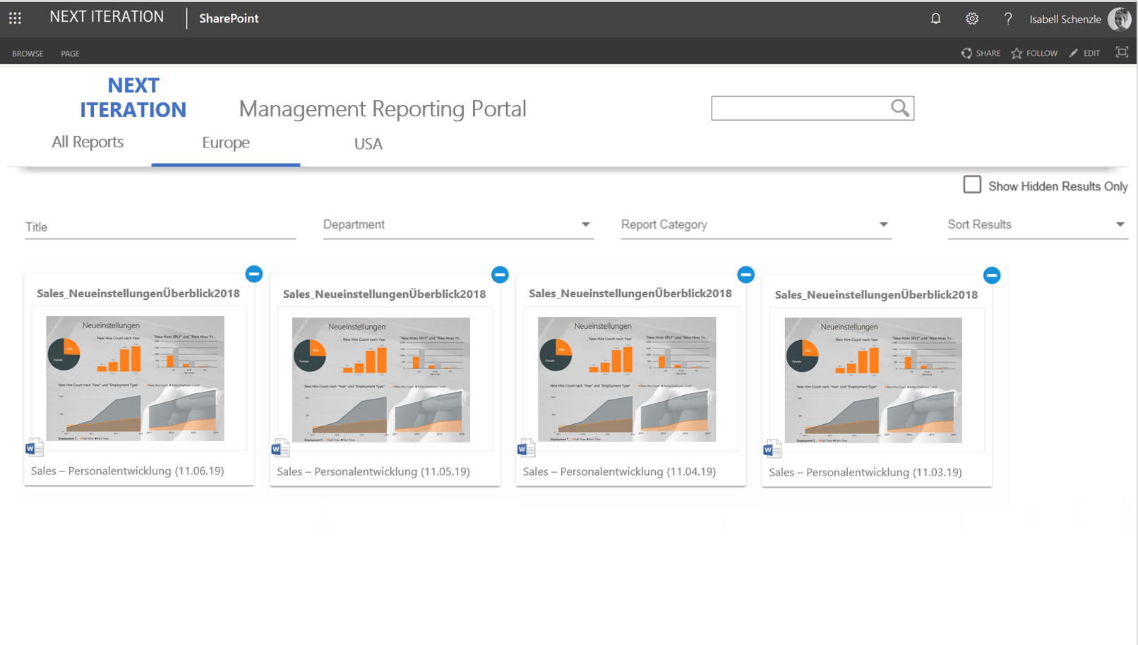 Management Reporting - Dashboard für Reports